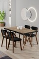 Set masă și scaune (5 bucăți), Hanah Home, Akort, Pin Atlantic / Negru