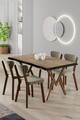 Set masă și scaune (5 bucăți), Hanah Home, Akort, Pin Atlantic / Crem