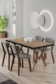 Set masă și scaune (5 bucăți), Hanah Home, Akort, Pin Atlantic / Gri