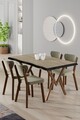 Set masă și scaune (5 bucăți), Hanah Home, Akort, Travertin / Crem