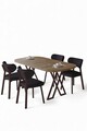 Set masă și scaune (5 bucăți), Hanah Home, Axton, Pin Atlantic / Antracit