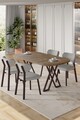 Set masă și scaune (5 bucăți), Hanah Home, Axton, Pin Atlantic / Gri