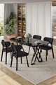 Set masă și scaune (5 bucăți), Hanah Home, Axton, Marmură neagră / Antracit