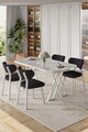 Set masă și scaune (5 bucăți), Hanah Home, Axton, Alb / Antracit