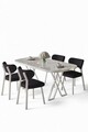 Set masă și scaune (5 bucăți), Hanah Home, Axton, Alb / Antracit