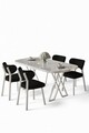 Set masă și scaune (5 bucăți), Hanah Home, Axton, Alb/Negru