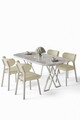Set masă și scaune (5 bucăți), Hanah Home, Axton, Alb / Crem