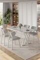 Set masă și scaune (5 bucăți), Hanah Home, Axton, Alb/Gri