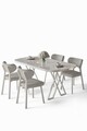 Set masă și scaune (5 bucăți), Hanah Home, Axton, Alb/Gri