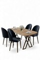 Set masă și scaune (5 bucăți), Hanah Home, Kaye, Pin Atlantic / Antracit