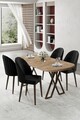 Set masă și scaune (5 bucăți), Hanah Home, Kaye, Pin Atlantic / Negru