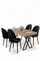 Set masă și scaune (5 bucăți), Hanah Home, Kaye, Pin Atlantic / Negru