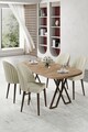 Set masă și scaune (5 bucăți), Hanah Home, Kaye, Pin Atlantic / Crem