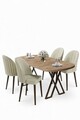 Set masă și scaune (5 bucăți), Hanah Home, Kaye, Pin Atlantic / Crem