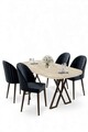 Set masă și scaune (5 bucăți), Hanah Home, Kaye, Travertin / Antracit