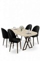 Set masă și scaune (5 bucăți), Hanah Home, Kaye, Travertin / Negru