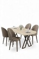 Set masă și scaune (5 bucăți), Hanah Home, Kaye, Travertin / Cappuccino