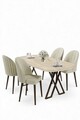 Set masă și scaune (5 bucăți), Hanah Home, Kaye, Travertin / Crem