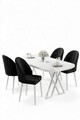 Set masă și scaune (5 bucăți), Hanah Home, Kaye, Alb/Negru