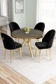 Set masă și scaune (5 bucăți), Hanah Home, Mos, Antracit / Aur / Negru