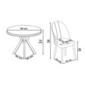 Set masă și scaune (5 bucăți), Hanah Home, Mos, Marmură albă / Crom / Gri