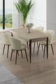 Set masa extensibila si scaune, Hanah Home, Asfel, Travertin / Crem
