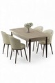 Set masa extensibila si scaune, Hanah Home, Asfel, Travertin / Crem
