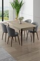 Set masa extensibila si scaune, Hanah Home, Asfel, Travertin / Gri