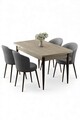 Set masa extensibila si scaune, Hanah Home, Asfel, Travertin / Gri
