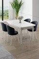 Set masa extensibila si scaune, Hanah Home, Asfel, Alb / Antracit