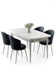 Set masa extensibila si scaune, Hanah Home, Asfel, Alb / Antracit