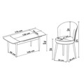Set masa extensibila si scaune, Hanah Home, Asfel, Alb / Antracit