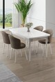 Set masa extensibila si scaune, Hanah Home, Asfel, Alb / Cappuccino