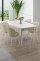 Set masa extensibila si scaune, Hanah Home, Asfel, Alb / Crem