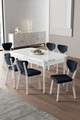 Set masa extensibila si scaune, Hanah Home, Exve, Alb / Antracit