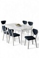 Set masa extensibila si scaune, Hanah Home, Exve, Alb / Antracit