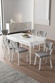 Set masa extensibila si scaune, Hanah Home, Exve, Alb/Gri