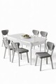 Set masa extensibila si scaune, Hanah Home, Exve, Alb/Gri