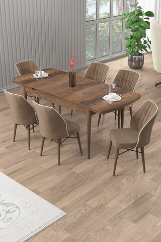 Set masa extensibila si scaune, Hanah Home, Uzi, Baroc / Maro