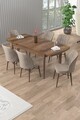 Set masa extensibila si scaune, Hanah Home, Uzi, Baroc / Cappuccino