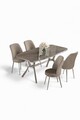 Set masă și scaune (5 bucăți), Hanah Home, Lena, Antracit / Crom / Cappuccino
