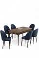 Set masa extensibila si scaune, Hanah Home, Enya, Baroc / antracit