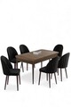 Set masa extensibila si scaune, Hanah Home, Enya, Baroc / Negru