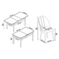 Set masa extensibila si scaune, Hanah Home, Enya, Marmură neagră / Negru