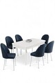 Set masa extensibila si scaune, Hanah Home, Enya, Alb / Antracit