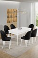 Set masa extensibila si scaune, Hanah Home, Enya, Alb/Negru