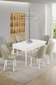 Set masa extensibila si scaune, Hanah Home, Enya, Alb / Crem
