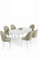 Set masa extensibila si scaune, Hanah Home, Enya, Alb / Crem