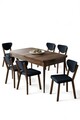 Set masa extensibila si scaune, Hanah Home, Exve, Baroc / antracit