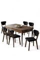 Set masa extensibila si scaune, Hanah Home, Exve, Baroc / Negru